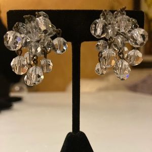 Vintage Clip On Aurora Borealis Earrings